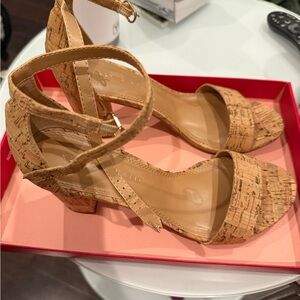 Kelly & Katie Cork Heels in Tan